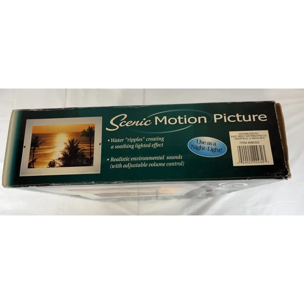 Scenic Motion Picture Palm Tree/Sunset Scene Nature Sounds Lighted Ripple Effect
